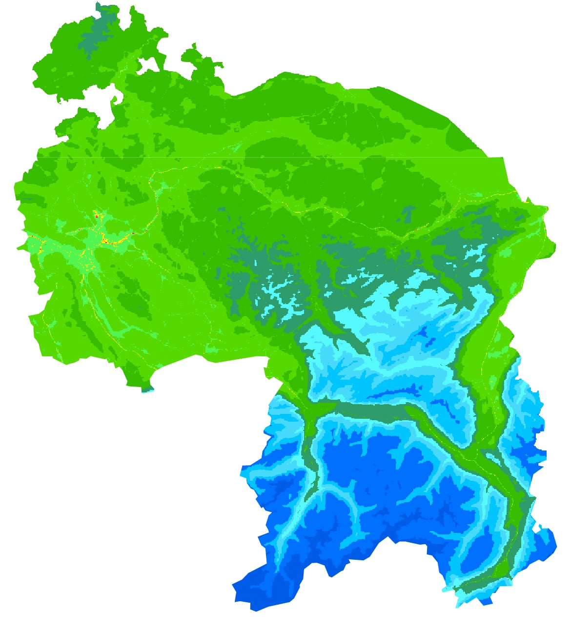 Karte der PM2.5-Belastung in der Ostschweiz