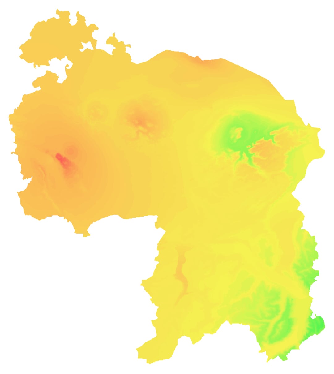 Karte des Ozon-Maximums um 16 Uhr in der Ostschweiz